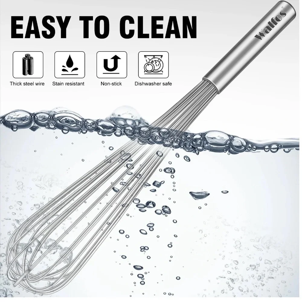 Walfos Whisk Large Heavy Duty Professional Stainless Steel Wire Whisk